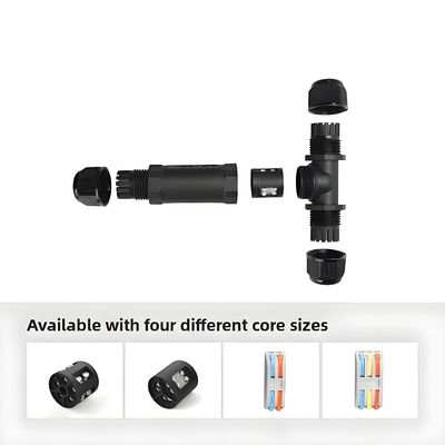 Αγορά M25TC 2-Port T-Shape Waterproof Circular Connector with 2-Core 1 In 2 Out and 1500V Breakdown Voltage διαδικτυακή κατασκευή