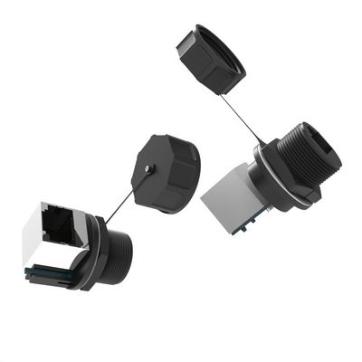 PA66 Νάιλον IP67 Αδιάβροχος σύνδεσμος σήματος 90 μοίρες Δίκτυο καλωδίου αεροπορικής πρίζας