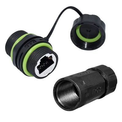 M20 RJ45 Waterproof Connector with IP67 Rating and Zinc Alloy Construction for 125V Network Applications