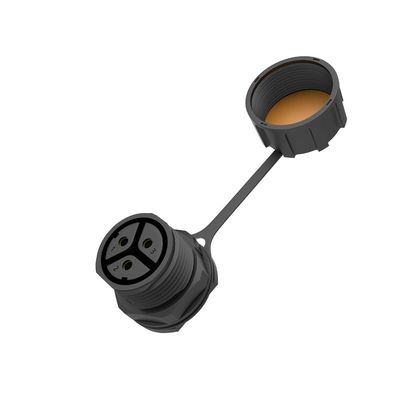 Μ25 3 πυρήνες εμπρόσθιο αδιάβροχο πίνακα σύνδεσμος τοποθέτησης θηλυκό με 400V λειτουργική τάση και βίδα συσσωματωμένη σύνδεση για φωτοβολταϊκούς μικρομετατροπείς