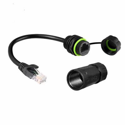 Αδιάβροχος σύνδεσμος σήματος RJ45 IP67 με αντοχή φλόγας UL94-V0 και ταχύτητα μετάδοσης 1000MHz