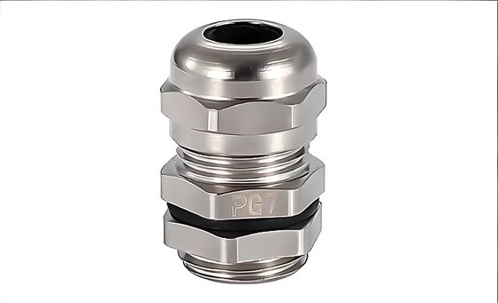 PG7 IP68 Waterproof Metal Cable Gland  Nickel Plated Brass Heavy Duty